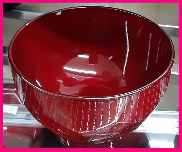 Amazon.co.jp:会津塗 :5個:日本製5客:お椀 漆器 「粗亀甲汁椀（赤赤溜